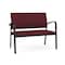 Lesro Newport 2 Seat Tandem Seating Metal Frame No Center Arms, Black, OH Wine Upholstery NP1501 - alternate 1